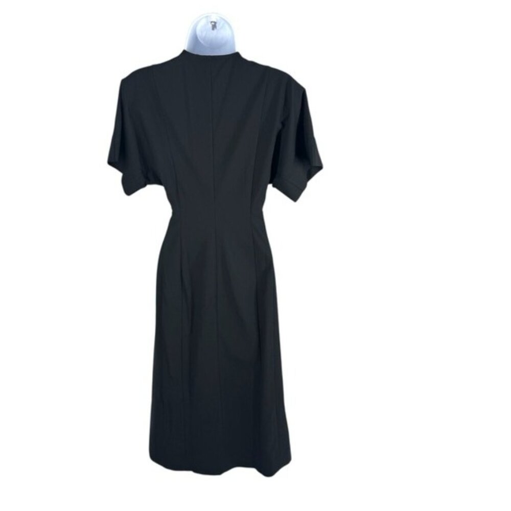 GANNI NWT Drapey Melange Midi Dress Black – Size 34 / US 2 XS - Picture 7 of 11